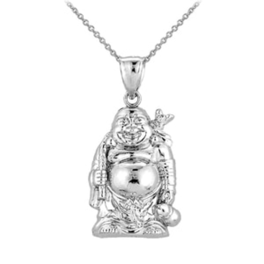 Sterling Silver Happy Laughing Buddha Pendant